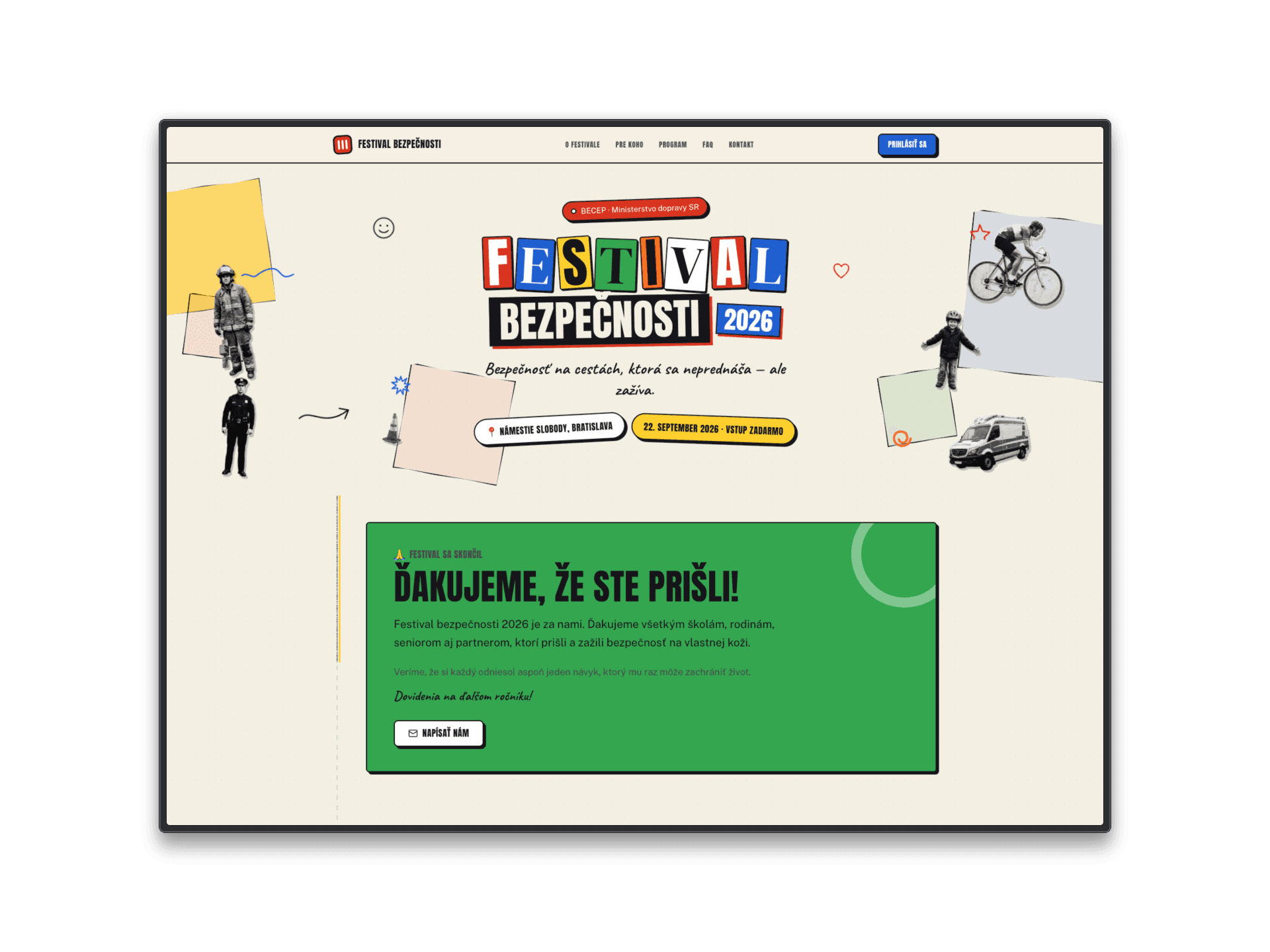 Campaign and registration system for Safety Festival 2026 — preview