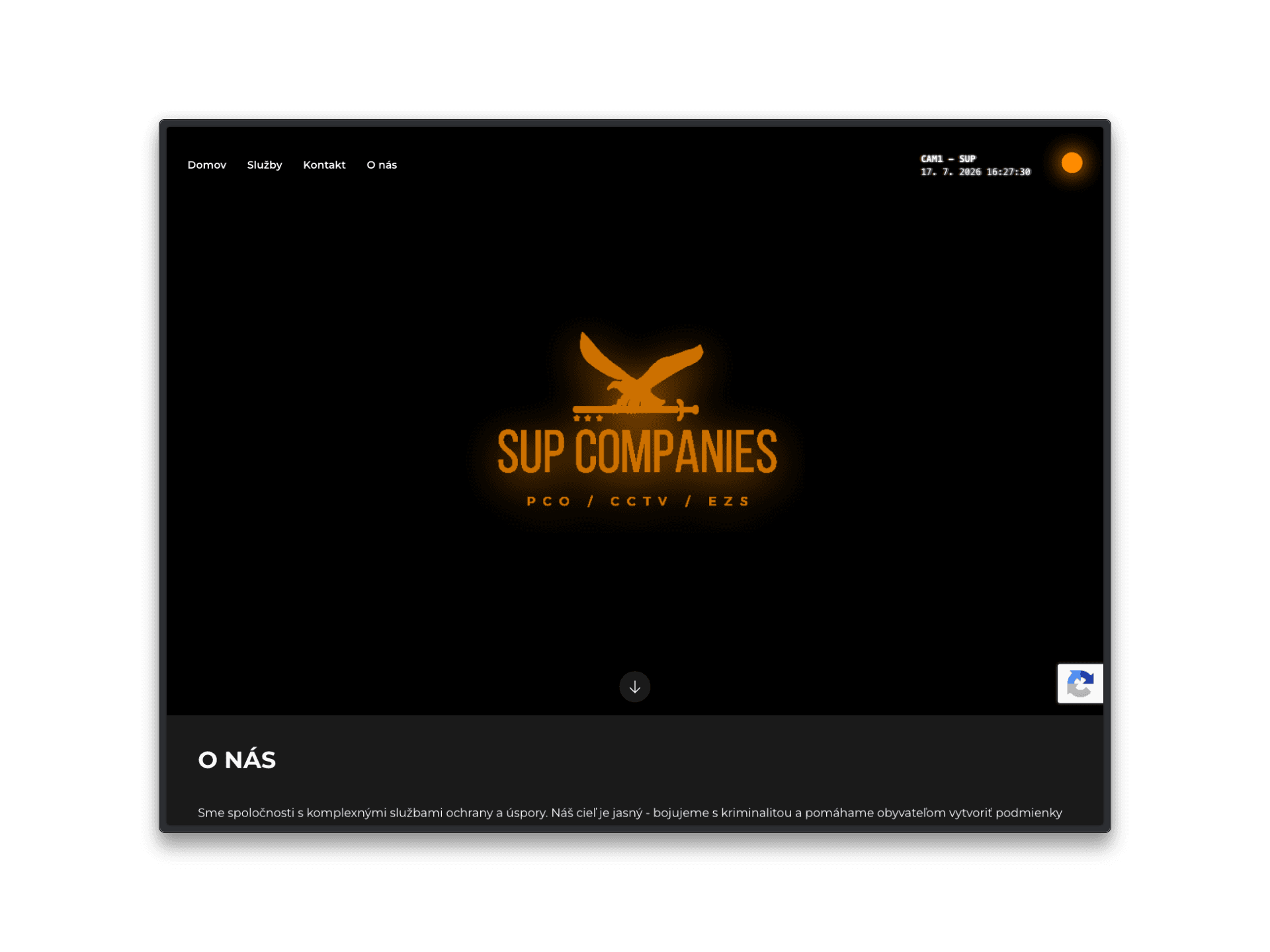 A presentation website for a security company — preview