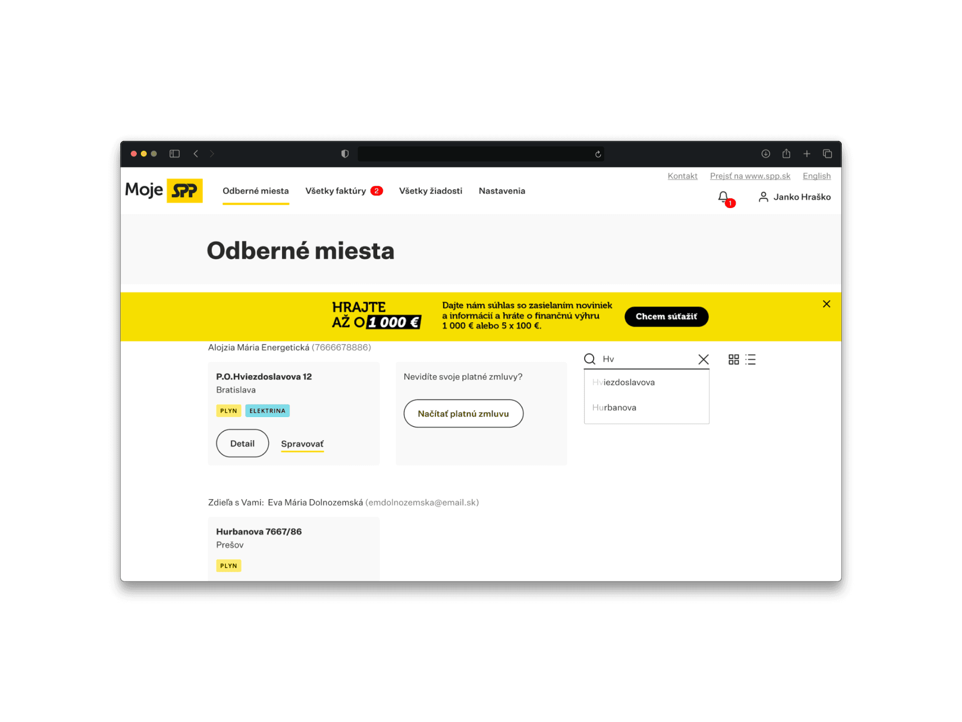 Zákaznícky portál Moje SPP