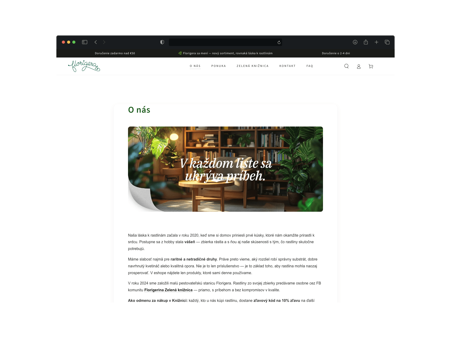 E-shop s príslušenstvom pre izbové rastliny — ukážka rozhrania 3