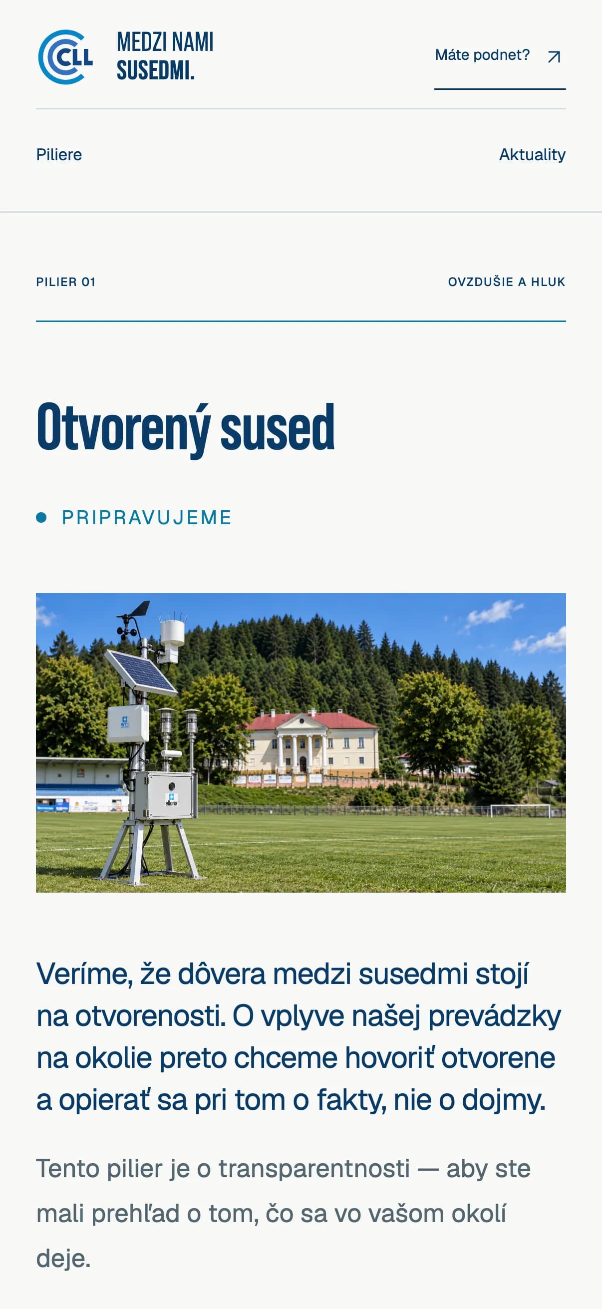 Medzi nami susedmi na mobile – úvod a pilier Otvorený sused