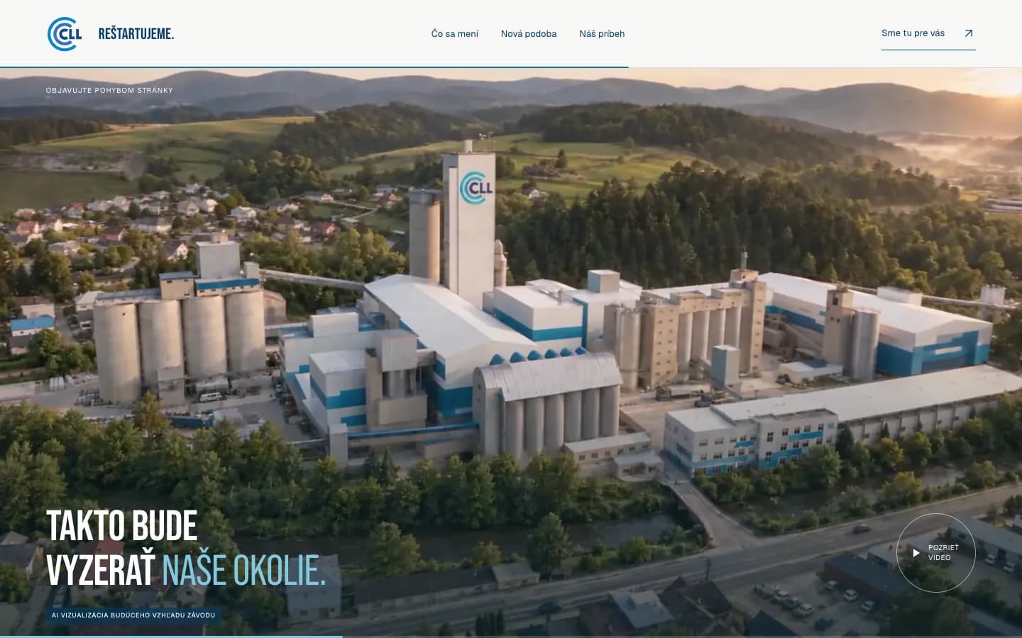 Reštartujeme – prehliadka AI vizualizácie budúceho areálu riadená scrollovaním