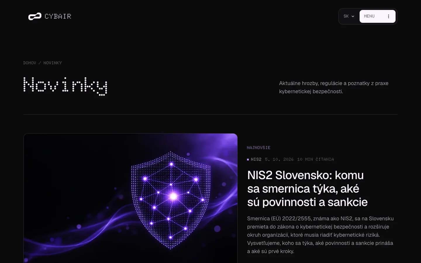 Cybair – sekcia Novinky s odbornými článkami